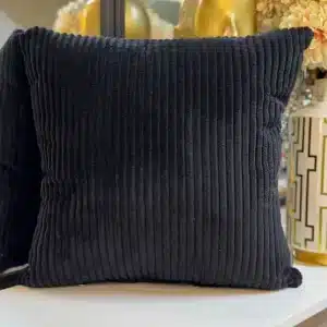 Fundas Para Cojines de Lujo Peluche Canales Negro 45x45cm